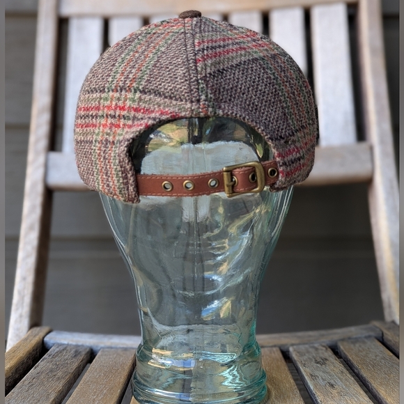 Goorin Bros Brown Wool Plaid Ball Cap Leather Band One Size - Picture 5 of 10